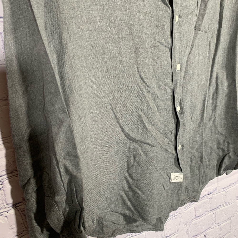 Frank & Eileen Mens Button Down Shirt Gray Size XS Modal Casual Business Minimal - Picture 5 of 9